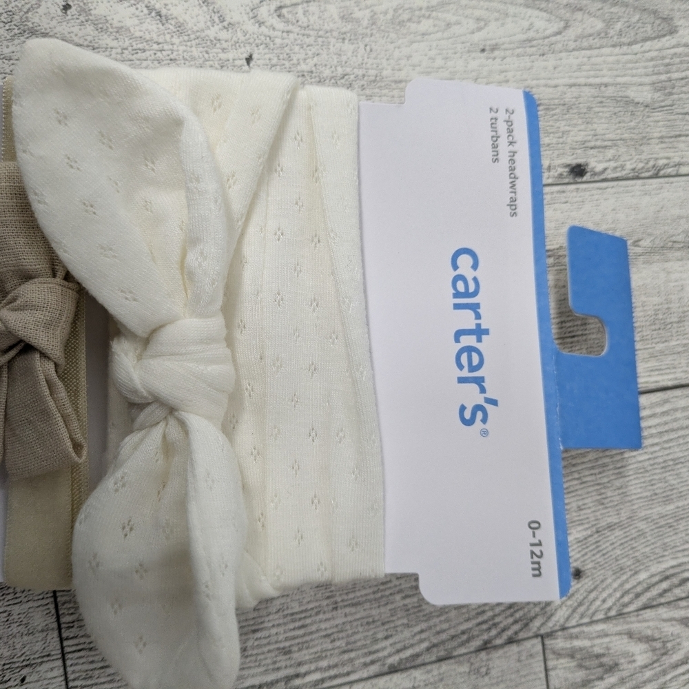 Carter's Cream and Tan Baby Headwraps